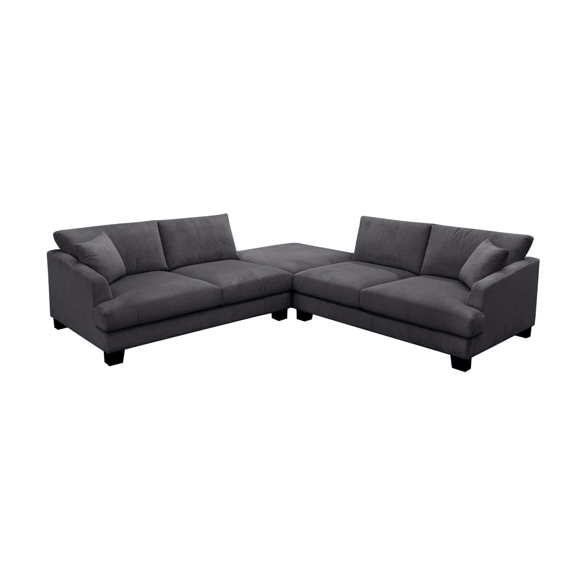 Orio 4 Seater Corner Sofa Lounge Ottoman Set Charcoal