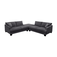 Orio 4 Seater Corner Sofa Lounge Ottoman Set Charcoal