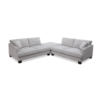 Orio 4 Seater Corner Sofa Lounge Ottoman Set Light Grey