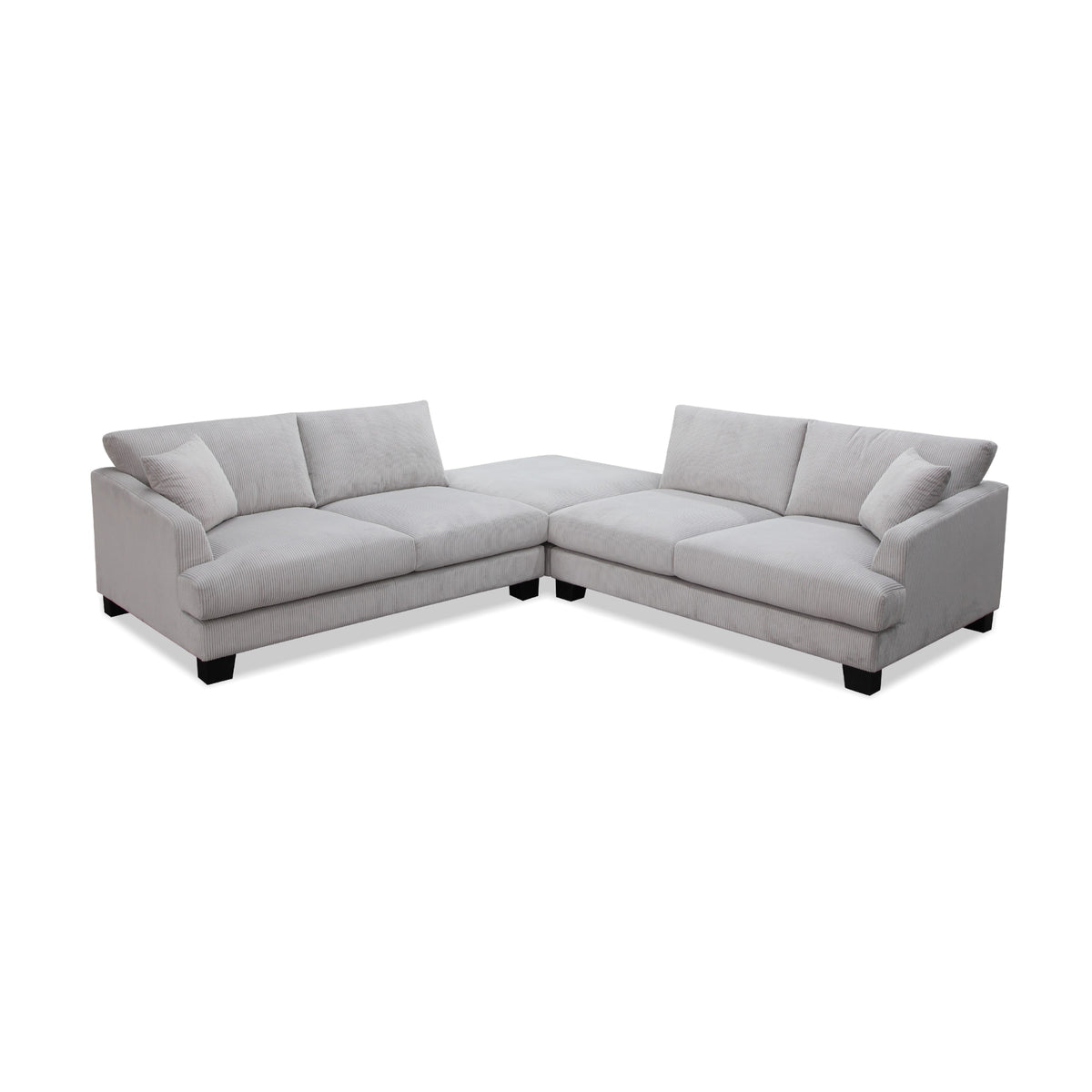 Orio 4 Seater Corner Sofa Lounge Ottoman Set Light Grey