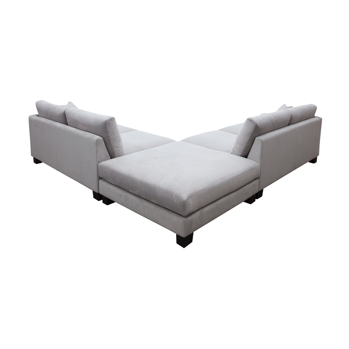 Orio 4 Seater Corner Sofa Lounge Ottoman Set Light Grey