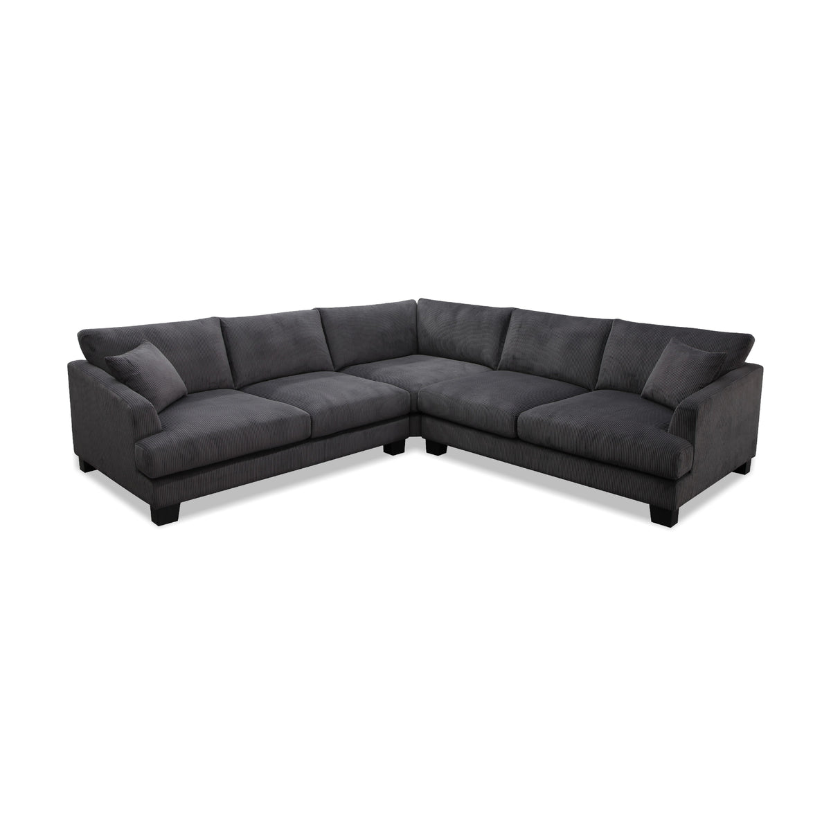 Orio 4 Seater Corner Sofa Lounge Set Charcoal