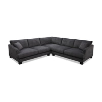 Orio 4 Seater Corner Sofa Lounge Set Charcoal