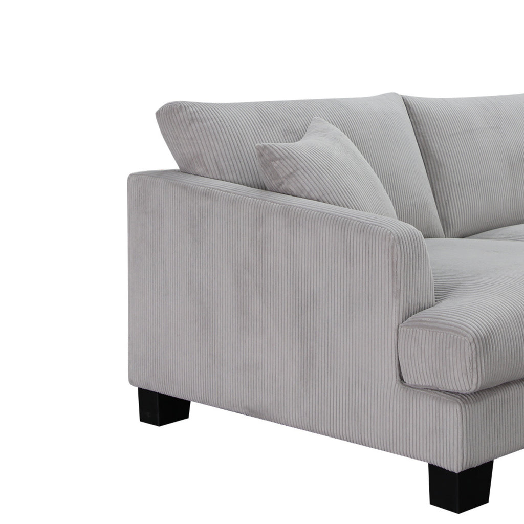 Orio 4 Seater Corner Sofa Lounge Set Light Grey