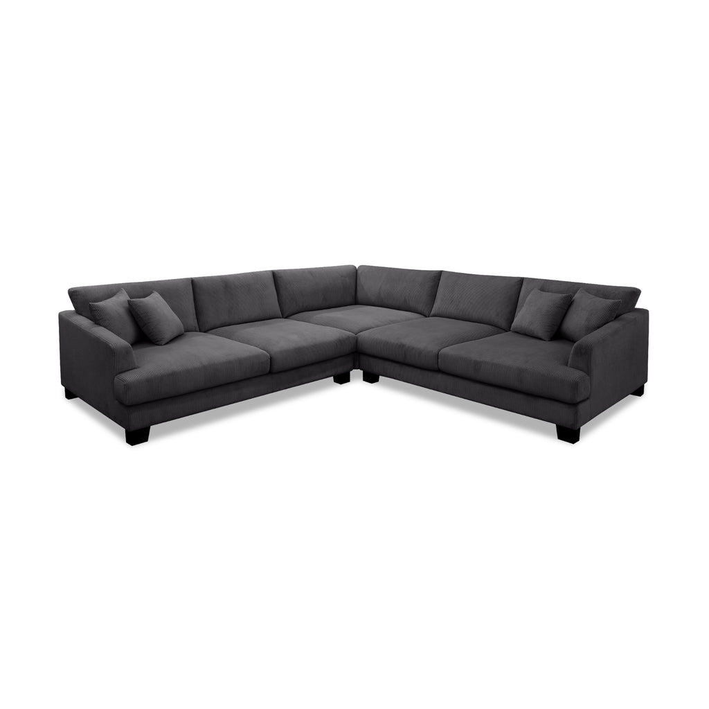 Orio 4 XL Seater Corner Sofa Lounge Set Charcoal