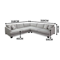 Orio 4 XL Seater Corner Sofa Lounge Set Light Grey