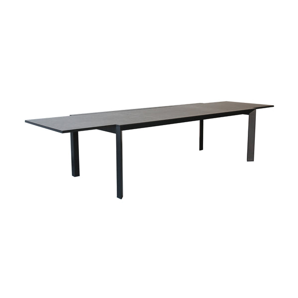 Oro 231-346cm Extension Aluminium Outdoor Dining Table Charcoal