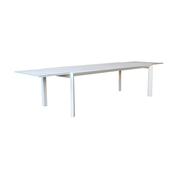 Oro 231-346cm Extension Aluminium Outdoor Dining Table White