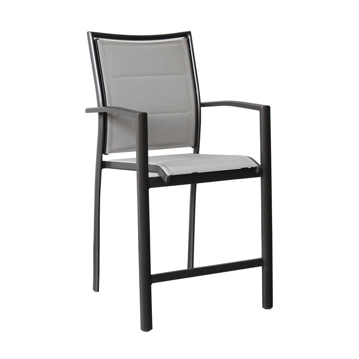 Oro 2pc Set Aluminium Outdoor Dining Bar Chair Charcoal