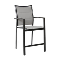 Oro 2pc Set Aluminium Outdoor Dining Bar Chair Charcoal