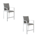 Oro 2pc Set Aluminium Outdoor Dining Bar Chair White
