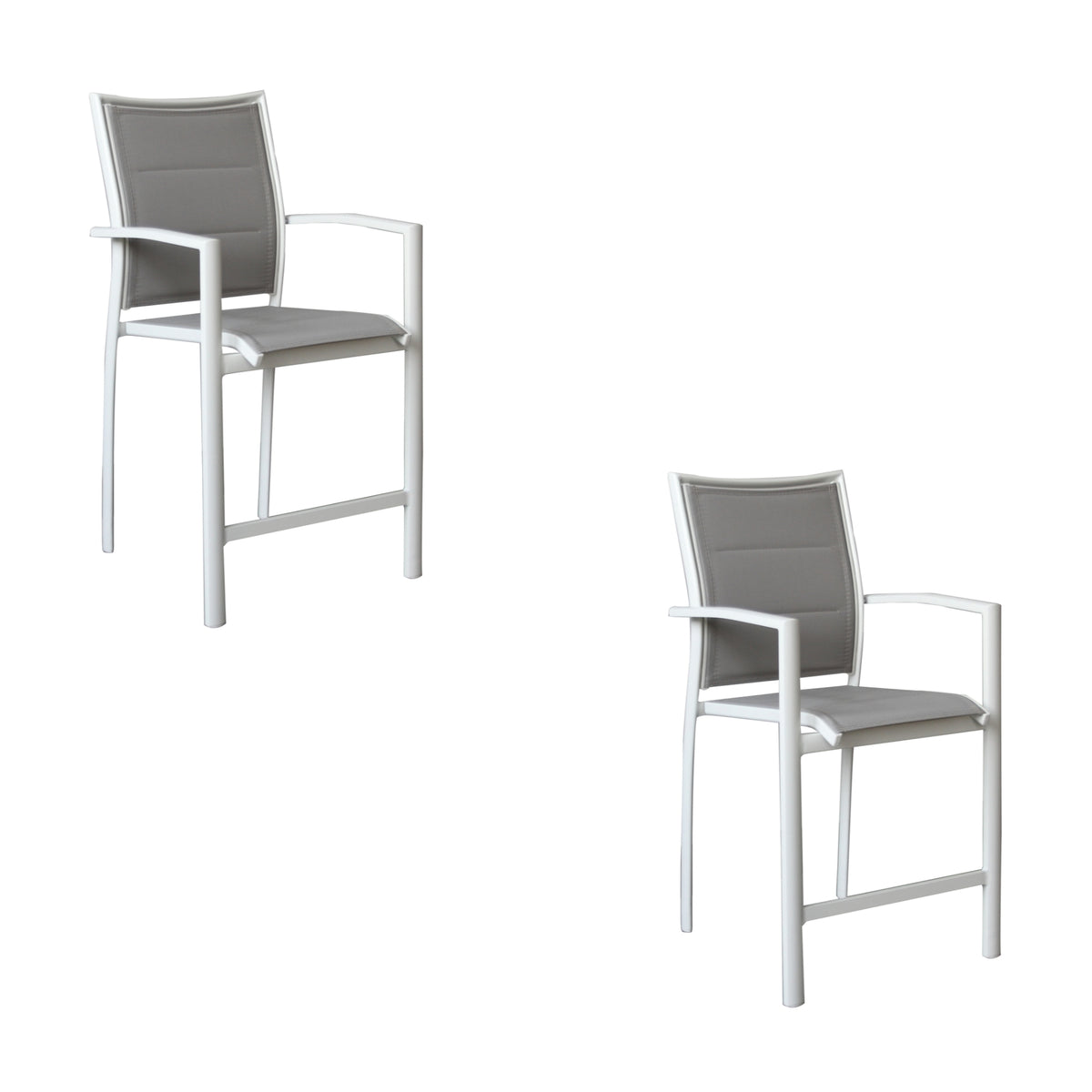 Oro 2pc Set Aluminium Outdoor Dining Bar Chair White