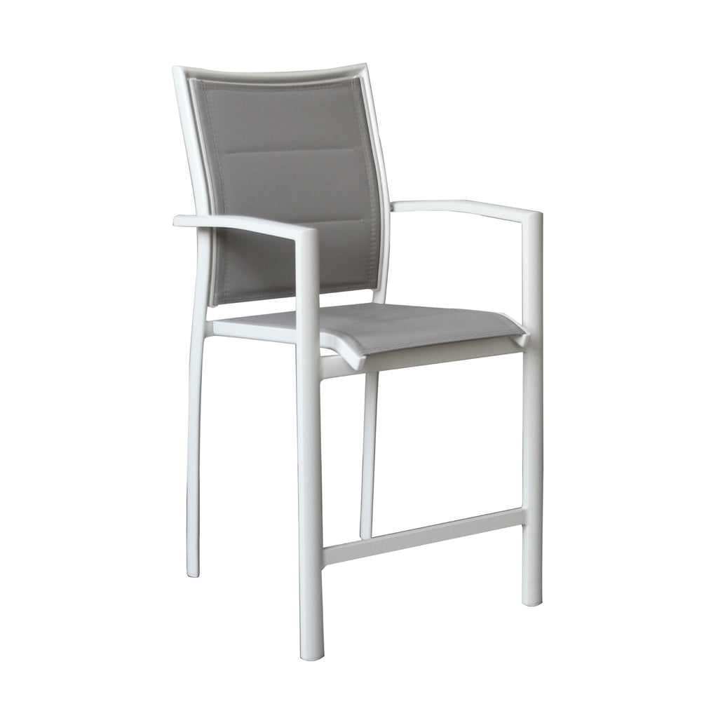 Oro 2pc Set Aluminium Outdoor Dining Bar Chair White