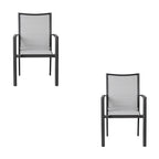 Oro 2pc Set Aluminium Outdoor Dining Chair Charcoal