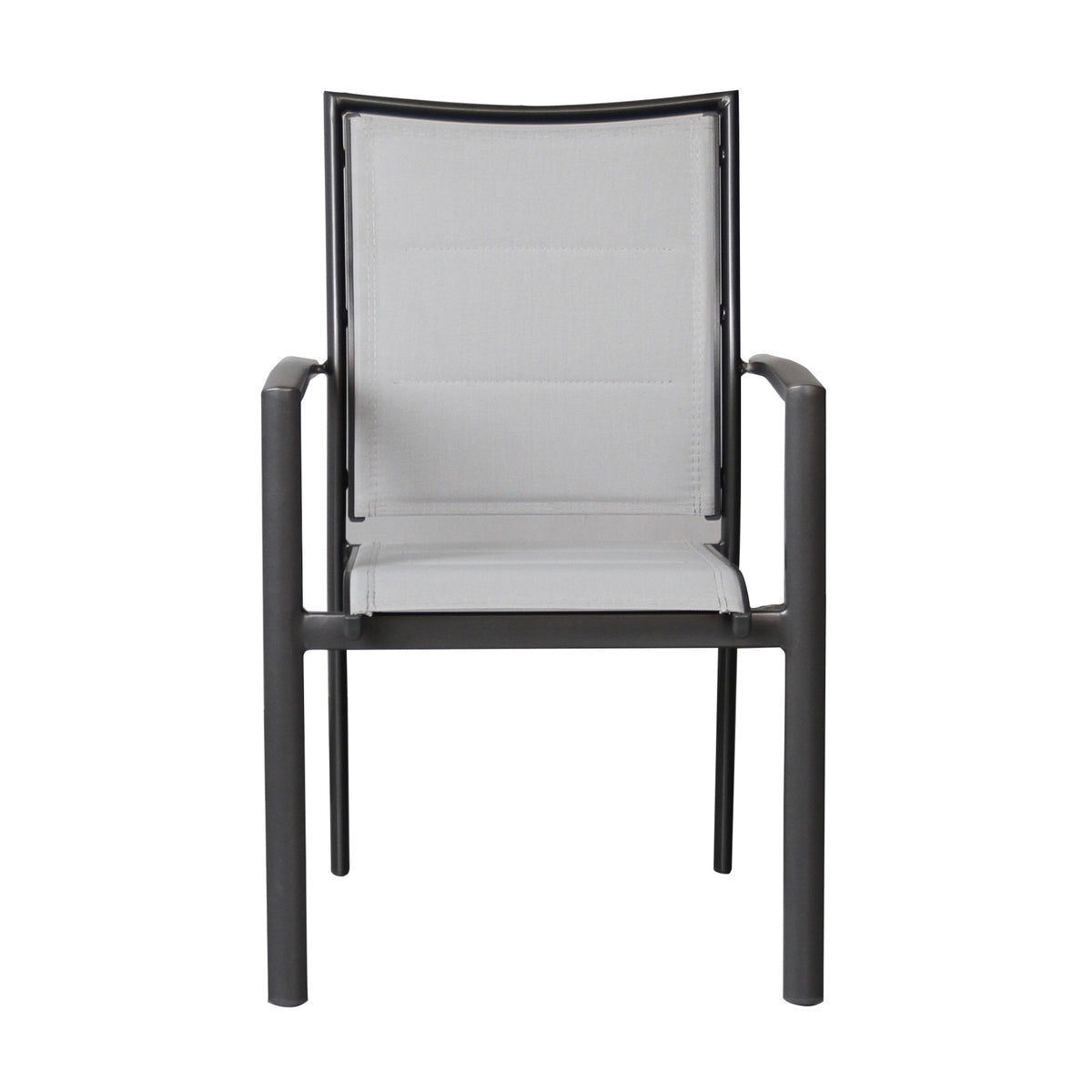 Oro 2pc Set Aluminium Outdoor Dining Chair Charcoal