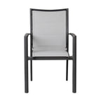 Oro 2pc Set Aluminium Outdoor Dining Chair Charcoal