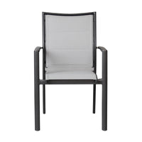 Oro 2pc Set Aluminium Outdoor Dining Chair Charcoal