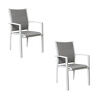 Oro 2pc Set Aluminium Outdoor Dining Chair White