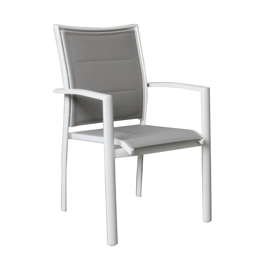 Oro 2pc Set Aluminium Outdoor Dining Chair White