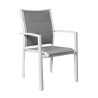 Oro 2pc Set Aluminium Outdoor Dining Chair White