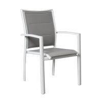 Oro 2pc Set Aluminium Outdoor Dining Chair White