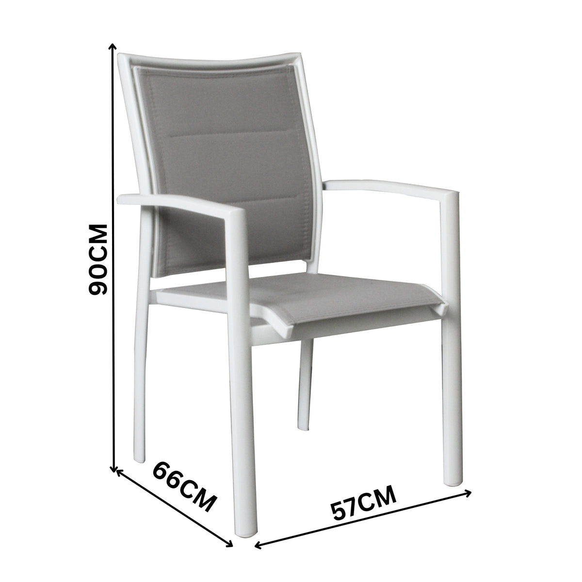 Oro 2pc Set Aluminium Outdoor Dining Chair White