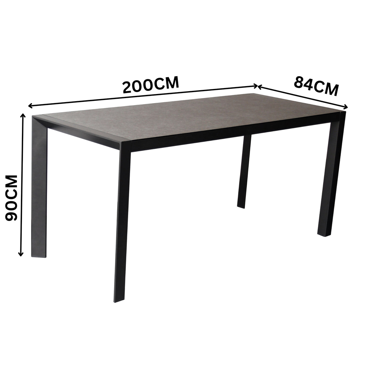 Oro 7pc Set Outdoor 200cm Aluminium Bar Table 6 Chair Charcoal
