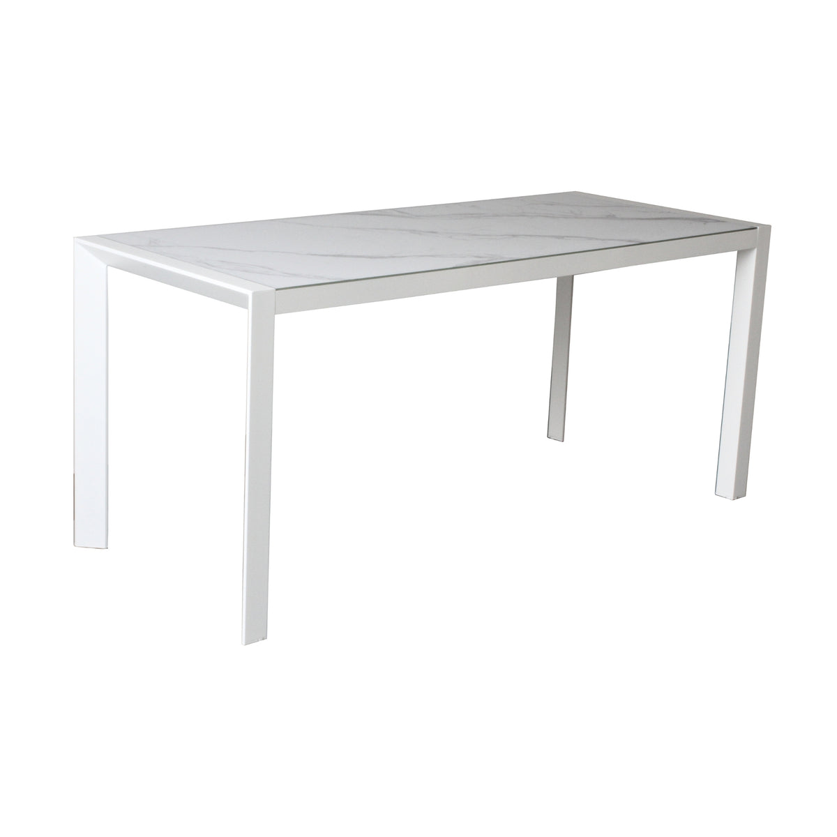 Oro 7pc Set Outdoor 200cm Aluminium Bar Table 6 Chair White