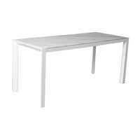 Oro 7pc Set Outdoor 200cm Aluminium Bar Table 6 Chair White