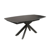 Orren 120-180cm Extendable Dining Table Ceramic Tempered Glass Top Dark Grey
