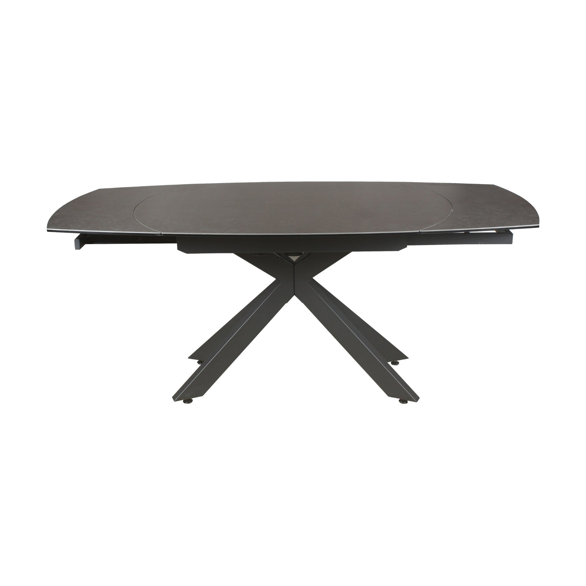Orren 120-180cm Extendable Dining Table Ceramic Tempered Glass Top Dark Grey