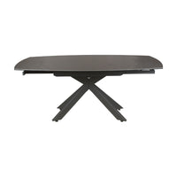Orren 120-180cm Extendable Dining Table Ceramic Tempered Glass Top Dark Grey
