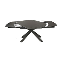 Orren 120-180cm Extendable Dining Table Ceramic Tempered Glass Top Dark Grey