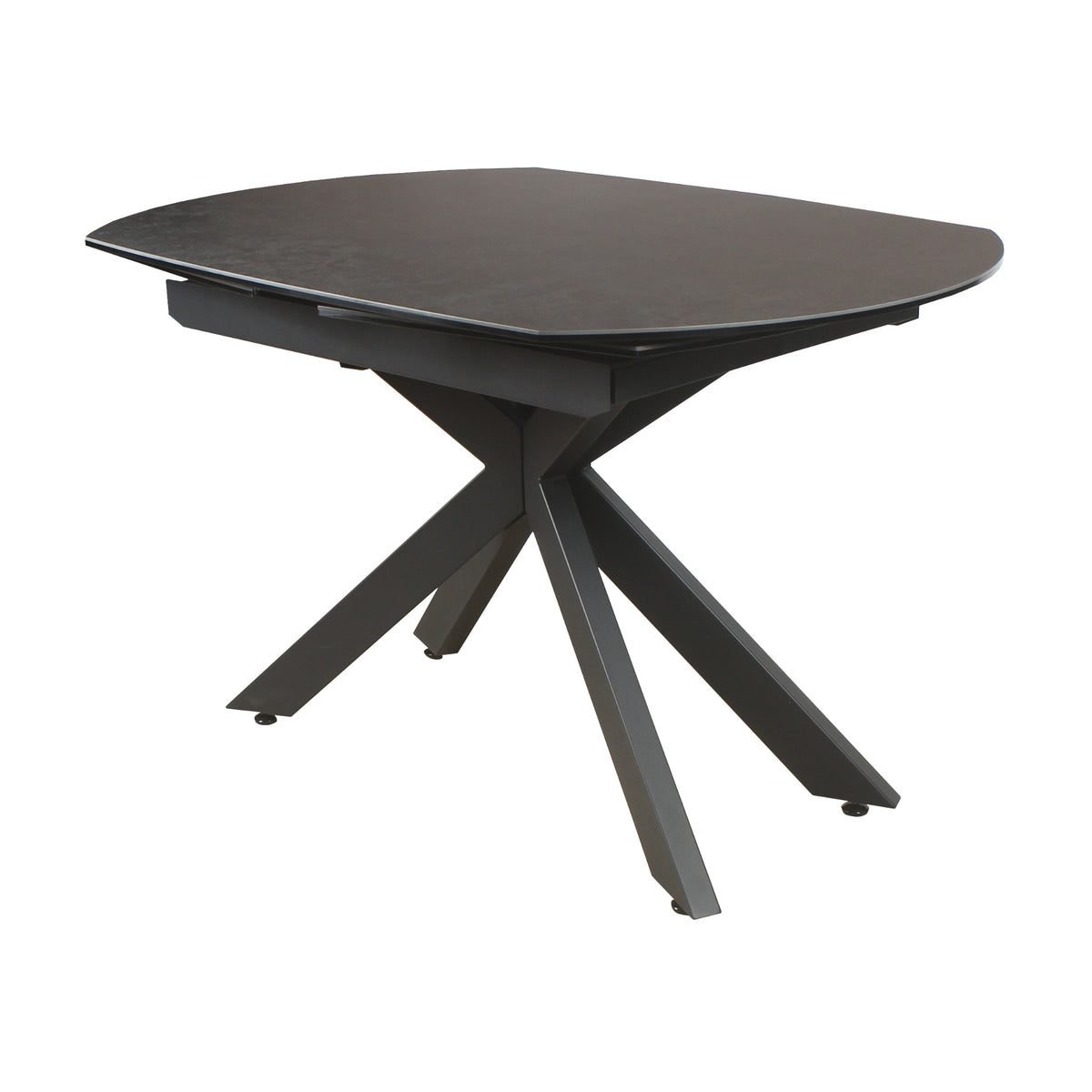 Orren 120-180cm Extendable Dining Table Ceramic Tempered Glass Top Dark Grey