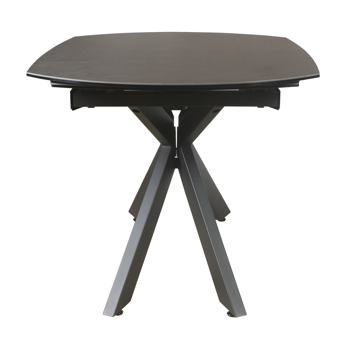 Orren 120-180cm Extendable Dining Table Ceramic Tempered Glass Top Dark Grey