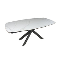 Orren 120-180cm Extendable Dining Table Ceramic Tempered Glass Top White