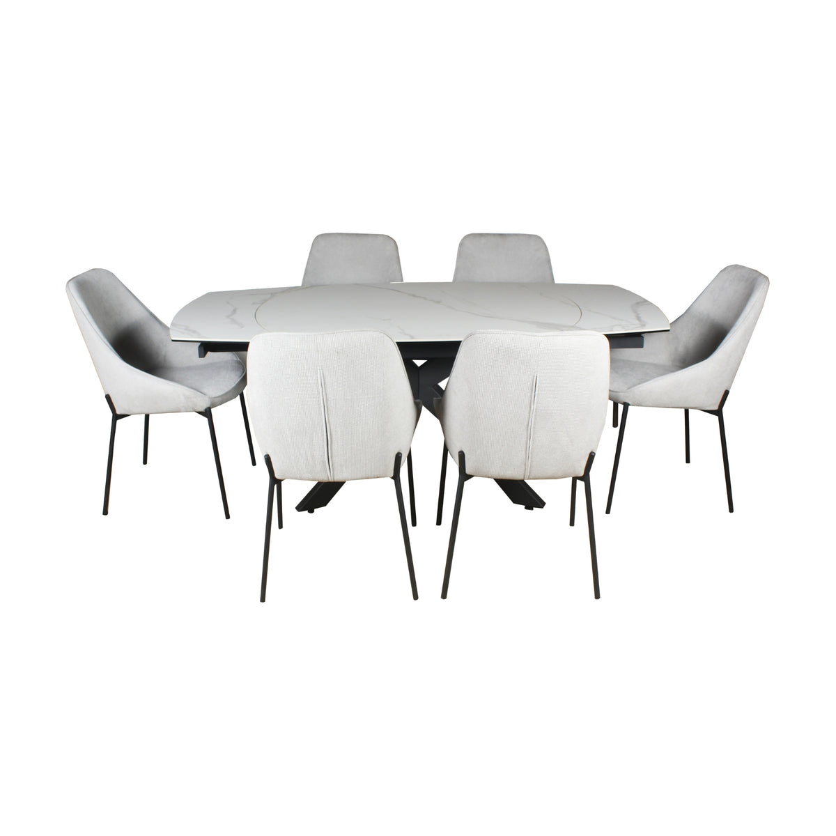 Orren 120-180cm Extendable Dining Table Ceramic Tempered Glass Top White