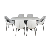 Orren 120-180cm Extendable Dining Table Ceramic Tempered Glass Top White