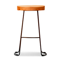 Otte Barstool Bar Chair Metal Frame Black Oak