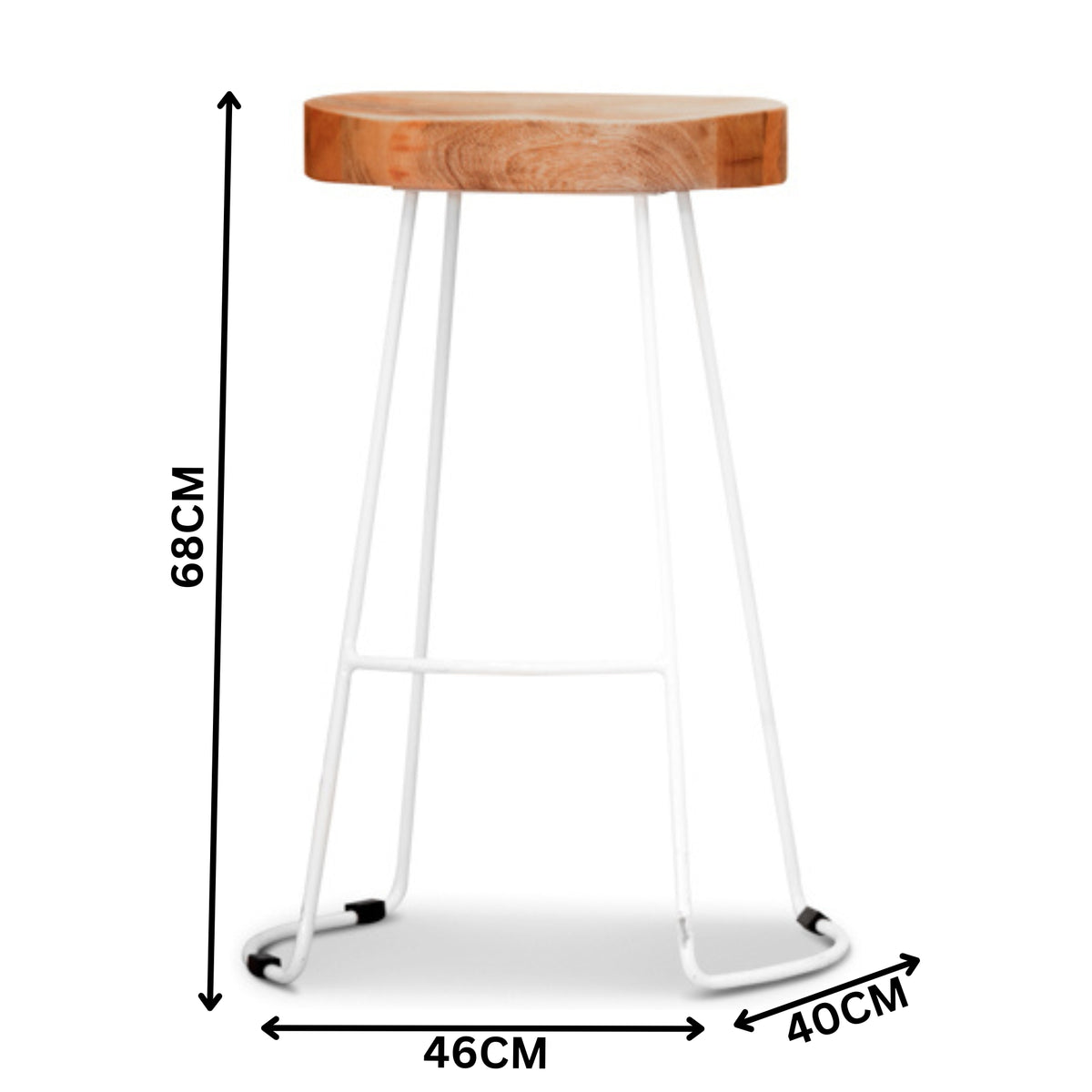 Otte Barstool Bar Chair Metal Frame White Oak
