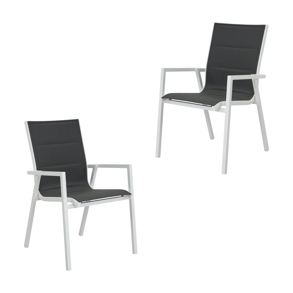 Outie 2pc Set Aluminium Outdoor Dining Chair White
