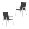 Outie 2pc Set Aluminium Outdoor Dining Chair White