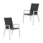 Outie 2pc Set Aluminium Outdoor Dining Chair White