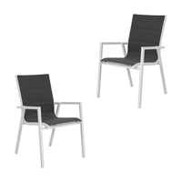 Outie 2pc Set Aluminium Outdoor Dining Chair White