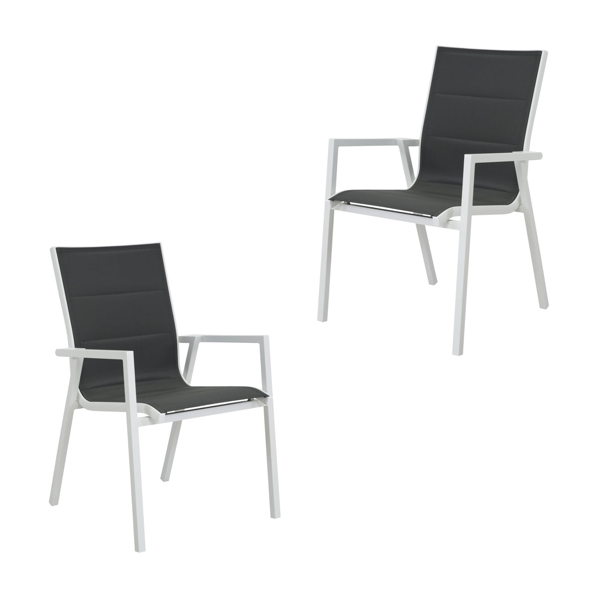 Outie 2pc Set Aluminium Outdoor Dining Chair White