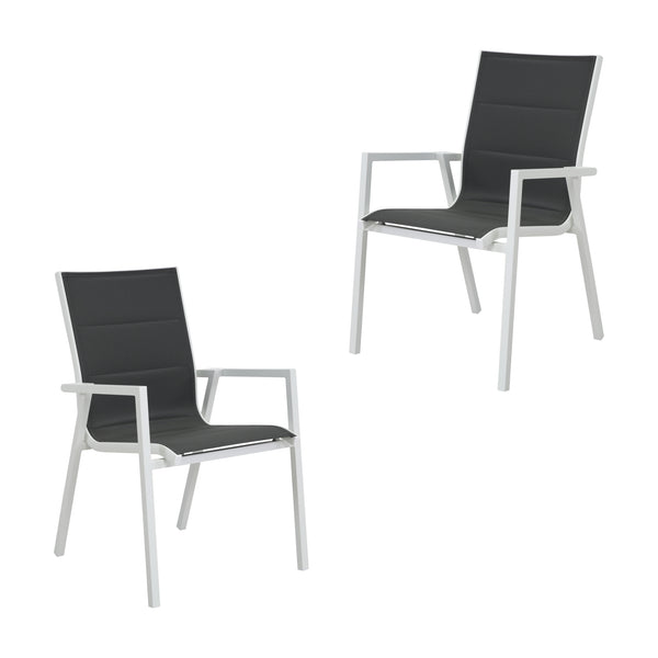 Outie 2pc Set Aluminium Outdoor Dining Chair White