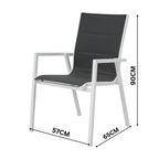 Outie 2pc Set Aluminium Outdoor Dining Chair White