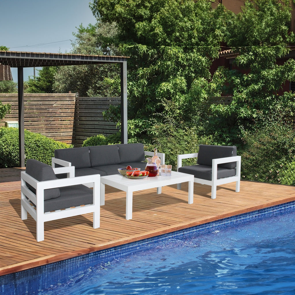 Outie 3 Seater Outdoor Sofa Lounge White 