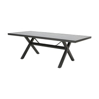 Outie 7pc Set Aluminium Outdoor Dining 220cm Table Chair Charcoal