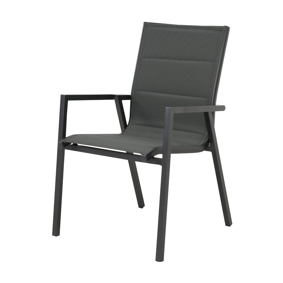 Outie 7pc Set Aluminium Outdoor Dining 220cm Table Chair Charcoal